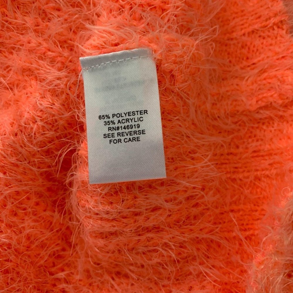 Freshman Neon Mango L Chenille Eyelash Sweater - Picture 5 of 7